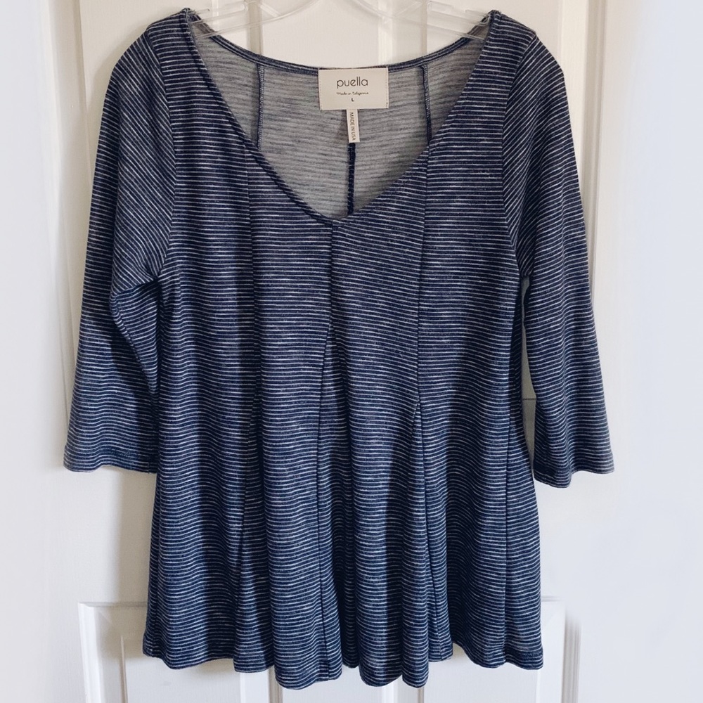 Anthropologie Puella Striped Peplum Top